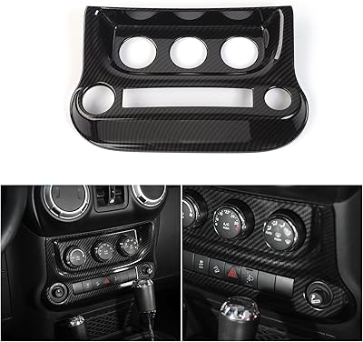 RT-TCZ Interior accessories cover of air conditioning switch panel for Jeep Wrangler 2011-2017 (carbon fiber).. DIAYTAR NIGERIA: Where shopping dreams come true with budget-friendly prices and nationwide shipping.