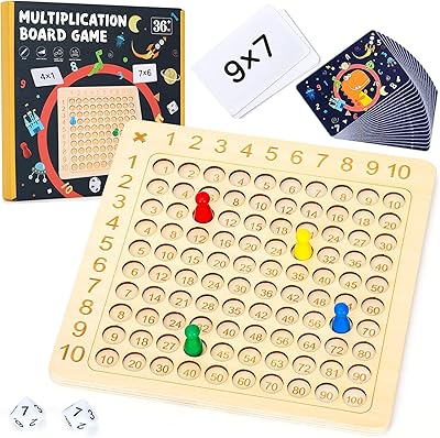 Single wooden montessori mathematical multiplication board game, children's educational board games, preschool fun counting toy for toddlers over 3 years old, birthday gift, mathematics learning toy, board game.. DIAYTAR NIGERIA: Creating access to affordable products for every Nigerian with our swift delivery service.