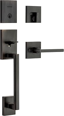 Kwikset San Clemente front door lock at low cylinder with halifax lever with intelligent venitian bronze safety key 98180-001.. Your one-click solution to affordable shopping, DIAYTAR NIGERIA delivers quality products nationwide.