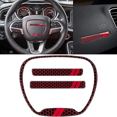 Decorative covers game for i-cowboy steering wheel for Dodge Challenger Challenger 2015-2021, F (3-room red).. Your digital shopping companion, DIAYTAR NIGERIA offers exceptional value with delivery in less than 8 days.