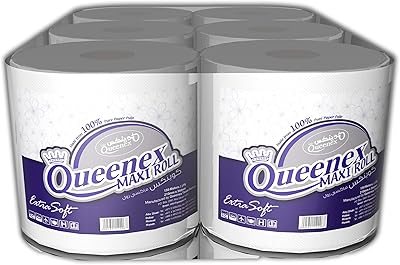 Queenex maxi roll 150 m, 2 folded folds in relief - pack of 6 rollers.. DIAYTAR NIGERIA: Where every Nigerian finds affordable products delivered within the week.