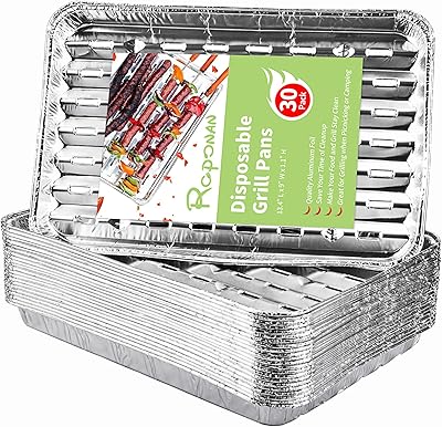 Roponan 30 Pieces of disposable grill covers, barbecue trays in aluminum paper with holes, barbecue barbecue accessories, outdoor kitchen, campsite.. Thousands of choices. Zero hassle. All thanks to DIAYTAR Nigeria.