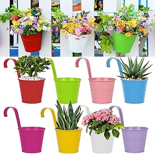 Tomface Lot of 8 pots of flowers hanging iron jar in metal with hole.. DIAYTAR NIGERIA: Where affordable shopping meets reliable nationwide delivery in less than a week.