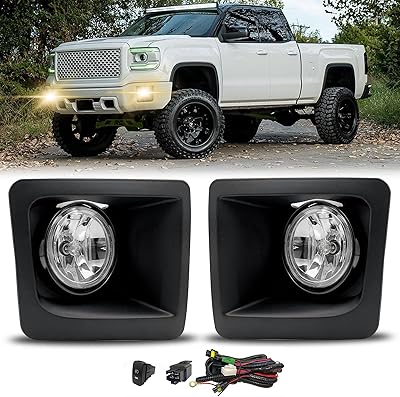 Shocklight driving fog lights for GMC Sierra 1500 2014 2015, front bumper lights, left driver side and right passenger side, transparent lens (2 rooms).. Discover shopping simplified with DIAYTAR NIGERIA's comprehensive platform and reliable 5-8 day shipping.