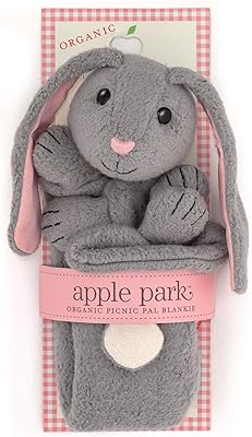 Apple Park Picnic Pals - Bunny Blankie, baby cover for newborns, infants and toddlers - hypoallergenic, 100 % organic organic cotton.. DIAYTAR NIGERIA: Where shopping dreams become reality with budget-friendly prices and prompt delivery.