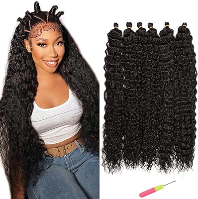 Hair with a 30 -inch soft corrugated crochet, 6 packets of wavy crochet hair, 120 g/package, extension of synthetic hair curly with 30 inch hook (#2 dark brown).. Unlock endless possibilities with DIAYTAR NIGERIA's affordable marketplace and reliable delivery service.
