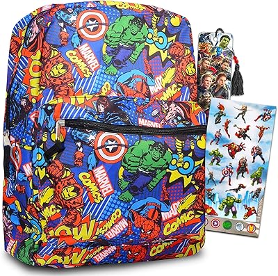 Marvel Shop Avengers 16 inch School Back Backpack for boys and children - Lot of 3 with satchel Avengers + 100 Super Heros stickers and Avengers school travel bag.. DIAYTAR Nigeria: Where affordability meets speed and quality.