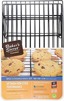 Baker's Secret Lot Lot of 3 cooling grids, non-stick coating for easy unmolding, for cooking, roasting, dishwasher, home pastry supplies accessories, edition 2023.. DIAYTAR NIGERIA: Where affordability meets variety, with thousands of products delivered in less than 8 days.
