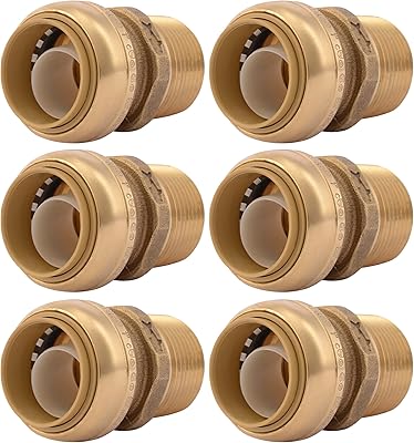 Sharkbyte mnpt 1 inch adapter Package of 6 copper plumbing connections.. Your complete shopping solution, DIAYTAR NIGERIA offers extensive choice with competitive prices and delivery.