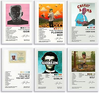 Jokemal Tyler The creator displays printed on canvas in limited edition, set of 6 wall posters printed on canvas in limited edition, family decor.. DIAYTAR NIGERIA: Creating access to affordable products for every Nigerian with our swift delivery service.
