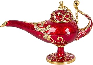 Decorative candy box in hinge enamel with magic lamp Qifu Aladdin, unique interior decoration gift.. DIAYTAR NIGERIA brings the marketplace experience online with affordable and reliable delivery service.