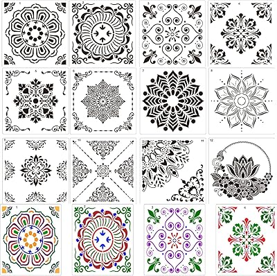 Set of mandala revhk stencils 12 pieces (118 x 118 inches) perfect painting.. Affordable shopping made easy on DIAYTAR Nigeria, with fast delivery from 5 to 8 days.