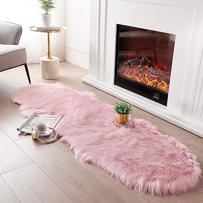 Soft carpet in false sheepskin ultra soft pink carpet.. Shop with intention at DIAYTAR NIGERIA, offering thousands of products delivered nationwide in days.