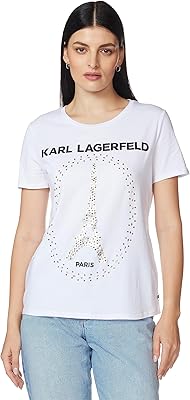 T-shirt with short and sequins for women Karl Lagerfeld Tour Eiffel de Paris.. DIAYTAR NIGERIA: The marketplace that brings affordable products to every Nigerian home in under 8 days.