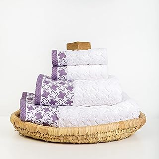 Set of soft luxury bath towels 100 % cotton (light purple).. Navigate through thousands of products at pocket-friendly prices with DIAYTAR NIGERIA's easy-to-use platform.