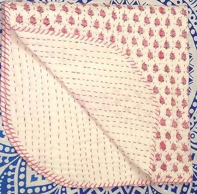 Baby duvet with print Indian block Kantha cotton bed.. Great products, lower prices, fast delivery — DIAYTAR Nigeria has it all.