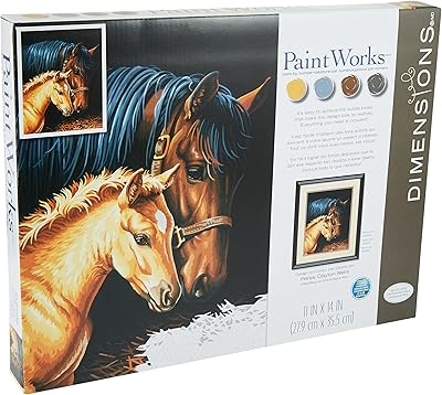 Dimensions Painting by numbers of the family of horses for adults, 11 "L x 14" L.. Shop electronics, clothes, and everything in between on DIAYTAR Nigeria.