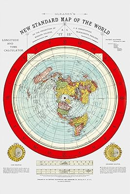 Card of the Plate Earth - New Standard World Card of Gleason - Grand 24 "X 36" 1892 includes a free ebook - Zéteritique Earth is not a globe by Samuel Rowbotham.. Experience hassle-free shopping with DIAYTAR NIGERIA's user-friendly platform and prompt delivery service.