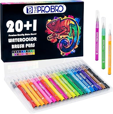 Set of 20 pens brushes of pro aqual watercolor with lumbering brush for calligraphy, manga drawing brush for hand and adult hand lettering.. Unlock endless possibilities with DIAYTAR NIGERIA's affordable marketplace and reliable delivery service.
