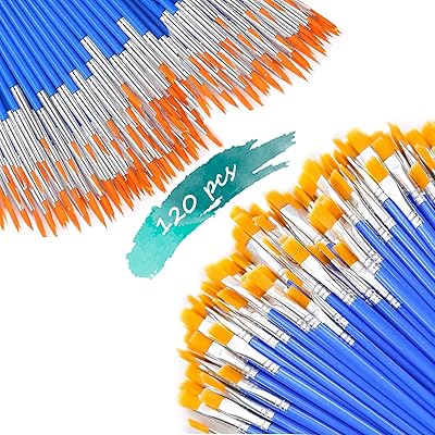 120 Mintui Pieces Small Round Plat Brushes For Children Brush Set of acrylic paint brushes with flat brushes and round art brushes for classroom/details.. DIAYTAR NIGERIA connects you with what you need at prices you'll love, delivered within 8 days.