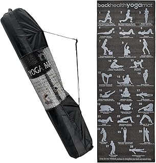 Yoga mat in thick and soft asp foam with printed instructions and transport bag for training, gymnastics, pilates, abdominal training and stretching | non -slip.. DIAYTAR NIGERIA: Where shopping meets satisfaction with affordable prices and reliable 5-8 day shipping.