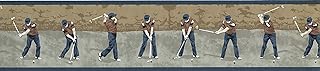 Sport wallpaper Swing Progsion Golfer Club, Light brown colors dark white gray black, size 13.7 cm x 4.5 m ready to stick MW11650.. DIAYTAR NIGERIA: Where smart shoppers find everything they need at prices they can afford.