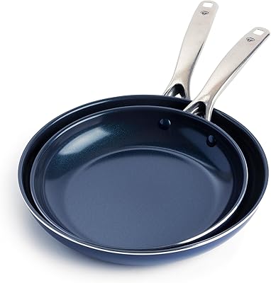 Set of non -stick stoves in Blue Diamond Cookware ceramic, set of frying stoves 24 cm and 28 cm.. DIAYTAR NIGERIA: Where shopping is easy, prices are low, and delivery is just days away.