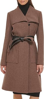 Coat belted in wool for women with details on the wrists.. Your trusted marketplace, DIAYTAR NIGERIA offers comprehensive selection with budget-friendly delivery.