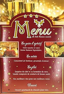 Happy New Year Card with envelope to present your best wishes menu Gold Star Bubbles Pétillant Santed New Year Health Success Flutes Scintillant 61-4010-1 Ba.. DIAYTAR NIGERIA: Making quality products accessible to all Nigerians at affordable prices.