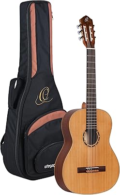 Classic guitar 4/4 Ortega strings in natural mahogany with festive cover, brown, 6 strings, R122.. DIAYTAR NIGERIA brings the marketplace home to you with affordable prices and delivery in 5-8 days.