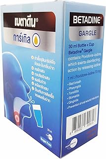 Two betadine gargling packages, prevention of oral wound infections, bad breath, pharyngitis, tonsillitis and gingivitis. without sugar. (30 ml/package).. DIAYTAR NIGERIA revolutionizes online shopping with competitive prices and reliable 5-8 day delivery.