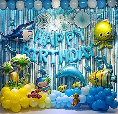 Party Corner - Birthday party decoration box on the theme of the ocean - birthday party decorations on the theme of the ocean, festive supplies under the sea, animals.. Discover endless possibilities with DIAYTAR NIGERIA's comprehensive catalog and reliable delivery service.