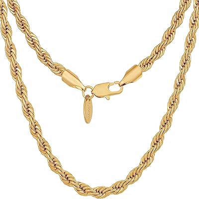 Chain in Right Gold Plated Gold 24 Carats of 5 mm for men, women and adolescents, metal.. Enjoy deals you can’t resist and delivery you can trust — DIAYTAR Nigeria.