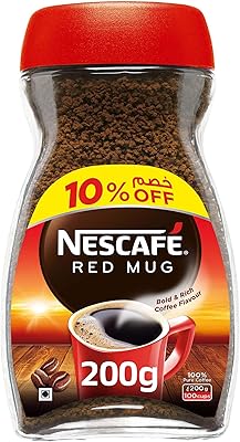 Instant coffee with a red cup from Nescafé, 190 grams - a chance to earn a salary.. Discover the joy of online shopping with DIAYTAR NIGERIA's budget-friendly prices and reliable shipping.