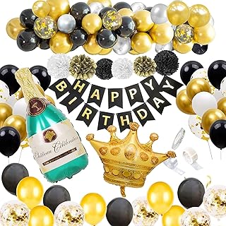 Happy black birthday decorations and golden Bench Bench Bench Balls for boys.. Experience the convenience of boundless shopping with DIAYTAR NIGERIA's vast selection and quick delivery.
