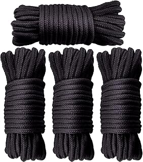 8 mm primary black cotton rope, long macrame rope in natural cotton, durable art material handmade for handcrafted walls, plant suspension, lace fasteners, gardening, interior decorations (4 x 10 m, black).. Everything you want, delivered fast — DIAYTAR Nigeria does it better.