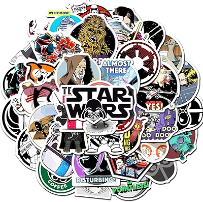 100 Star Wars Stickers for laptop, water bottle, luggage, skateboarding, snowboarding, cycling, children's skateboarding, adolescents and adults, waterproof aesthetic stickers.. DIAYTAR NIGERIA: Revolutionizing accessibility to quality products at budget-friendly prices across Nigeria.