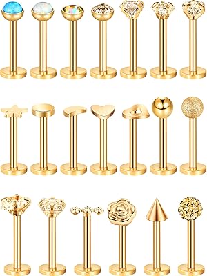 Blulu 20 pieces 16g in stainless steel, nose nose, lips, tragus, labret, cartilage, jewelry for women and girls, 20 styles, stainless steel.. DIAYTAR NIGERIA: Where affordability and variety come together with nationwide 5-8 day delivery.