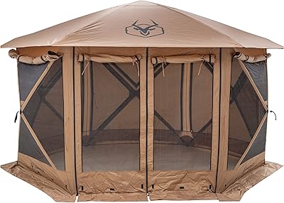 Portable tent on 6 sides gazelle G6 cool top of tentstm, tent with easy -to -open mosquito net, impermeable and UV resistant, for 8 people and table, brown, 91 x 139 x 123 inches, GG620br.. DIAYTAR NIGERIA makes online shopping accessible with our comprehensive platform and prompt delivery service.