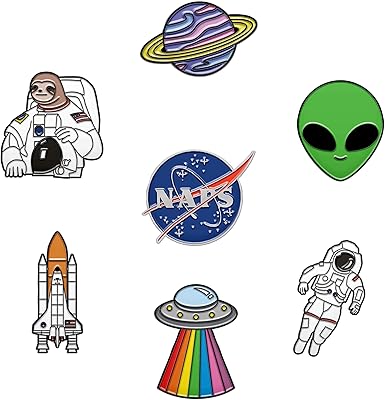 7 Carefree Bee space pins for backpacks - Enamelled pins for jackets with pretty backpack pins, nasa pins and astronaut pins included (lot of 9), metallic silver iron, metallic silver iron.. Experience retail therapy without the financial stress at DIAYTAR NIGERIA's affordable e-commerce platform.