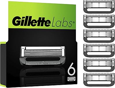 Gillette Labs men's razors, pack of 6 rechargeable blades, compatible with Gillette Labs with exfoliating bar and heated razor.. Your digital marketplace solution, DIAYTAR NIGERIA delivers quality and value within the week.
