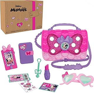 Set of knot bag and knot just play disney junior minnie mouse with lights and sounds, mobile phone and sunglasses - 9 pieces.. DIAYTAR NIGERIA transforms dreams into deliveries with our affordable prices and 5-8 day shipping.