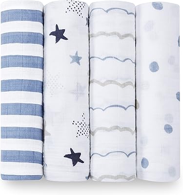 ADEN + Anaïs RockStar classic swaddling swaddle, lot of 4, 0 to 36 months.. DIAYTAR NIGERIA: Your affordable gateway to thousands of products delivered promptly nationwide.