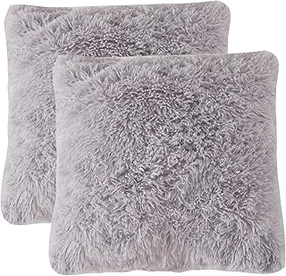 Set of 2 gray faux fur cushions with insert for living room sofa, sofa, soft decorative cushion with long hairs for bedroom armchair, square pillows in soft toy long hair, 18 "x 18.. Elevate your shopping experience with DIAYTAR NIGERIA's vast catalog and budget-friendly options.