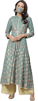 Anarkali Kurta dress in floral print radiation for gray women.. Nigeria's most diverse e-commerce platform delivers quality and affordability to your doorstep in 5-8 days.