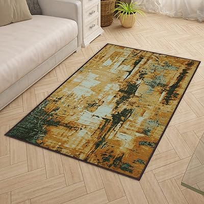 Story@Home Anti -slip carpet in polyester with medium hair ethnic grunge for living room.. DIAYTAR NIGERIA: Making online retail accessible to all with affordable nationwide shipping.