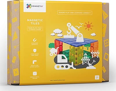 Construction plaque of Magnetic Magnetic Tiles - Educational toy approved by STEM of superior quality for children and toddlers - Super -resistant construction toy - Package of 2 with base.. Shopping has never been easier — DIAYTAR Nigeria delivers it all in 5–8 days.