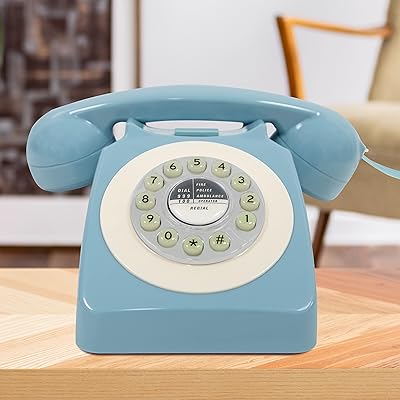 Classic phone Benros 44540/Vintage style wired telephone/Classic ringtone/composition by push button/Recomposition function/Easy/blue configuration.. DIAYTAR NIGERIA brings the marketplace experience online with affordable and reliable delivery service.