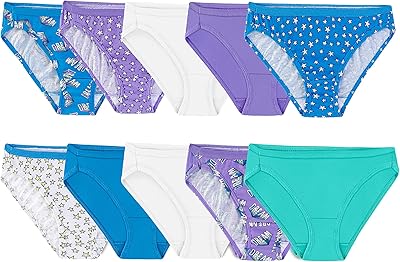 Bikini cotton underwear for girls fruit of the loom (package of 10), several colors, one size.. Shop for everything you need at DIAYTAR NIGERIA, with budget-friendly prices and quick delivery.
