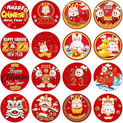 FACRAFT 112 Pieces Chinese New Year's New Year's New Year 2023 year of rabbit 0.8 inches round chocolate candy labels, Chinese celebration supplies Decorations of the Chinese New Year.. Shop from anywhere in Nigeria with DIAYTAR's extensive selection and budget-friendly shipping options.
